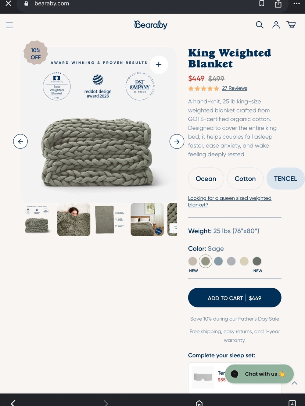 Bearaby Weighted Blanket